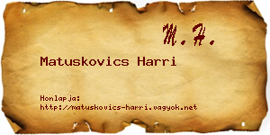 Matuskovics Harri névjegykártya